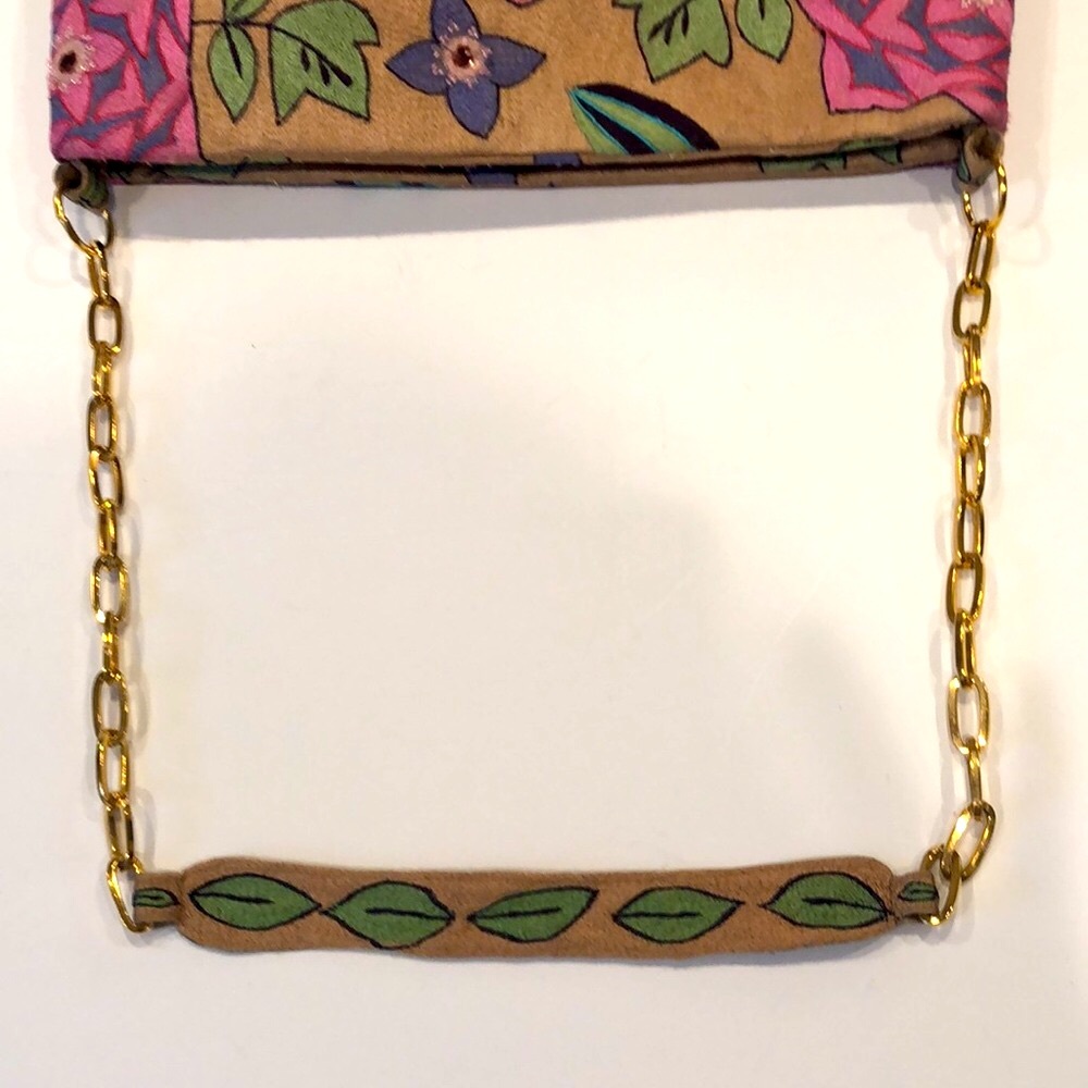 Pierre Urbach Vintage Floral Embroidered Bead and Sequin Chain Tote Bag  - EC - Picture 4 of 15